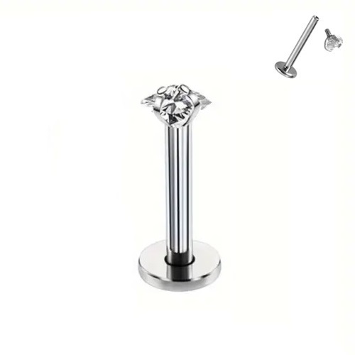 Piercing Labret Modelo 55 Rosca Interna Aço 316L Piercing Labret Modelo 55 Rosca Interna Aço 316L